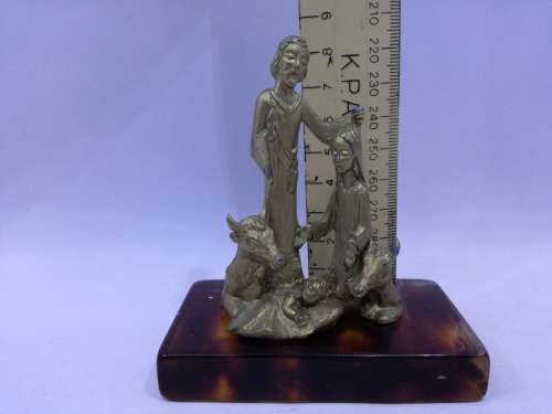 Vintage Peltro Pewter ornament - nativity scene