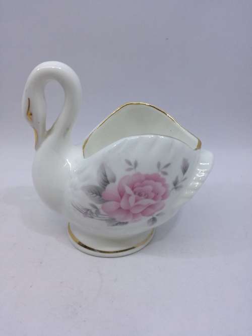 Vintage genuine bone china swan