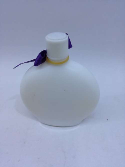 Vintage  Devon Violets Perfume Bottle White Milk Glass Made in England