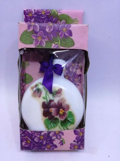 Vintage  Devon Violets Perfume Bottle White Milk Glass Made in England