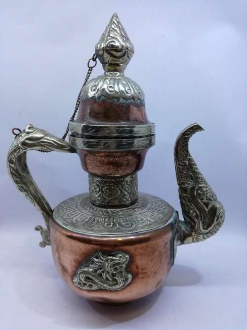 ORNATE Copper/Brass DRAGON TEAPOT Persian Repousse DALLAH coffee/Tea Pot