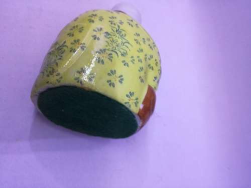 Vintage Porcelain Hand-Painted Laughing Buddha Statue