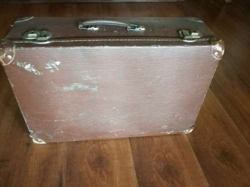 Old brown Cardboard suitcase