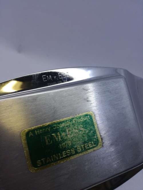VINTAGE stainless steel butter dish with lid