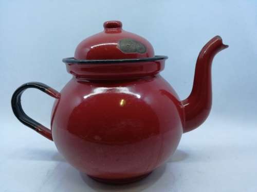 Tea pot Red enamel - made in Poland