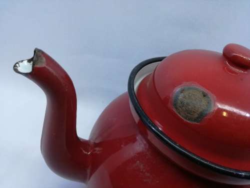 Tea pot Red enamel - made in Poland