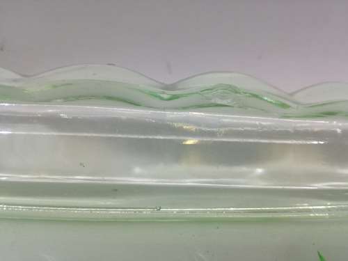 Beautiful Vintage Uranium Glass Rectangle vanity Tray - one insignificant chip