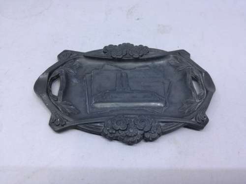 Vintage metal embossed ashtray - made in France