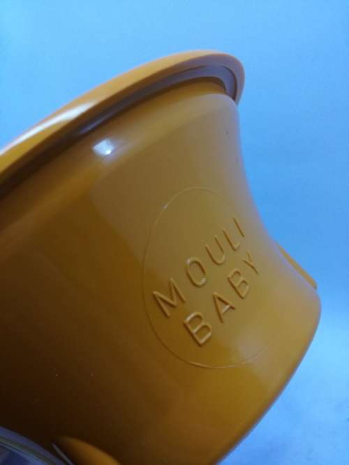 Vintage Mouli BABY, Orange Plastic, Food Mill, One Blade, Made in France by Moulinex, Vintage 1970