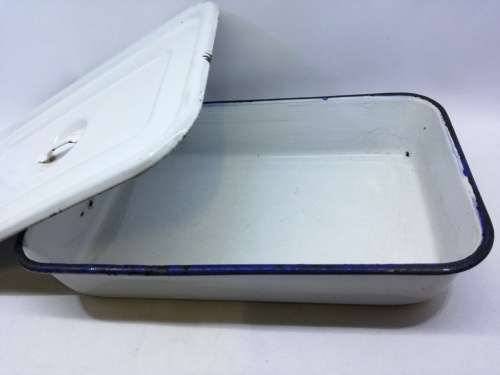 KOCKUMS SWEDEN 27CM LIDDED TRAY/DISH ENAMEL