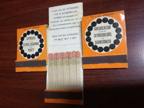 Approved Citrus Exchange Purity match books