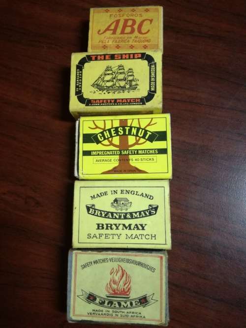 Assorted match boxes