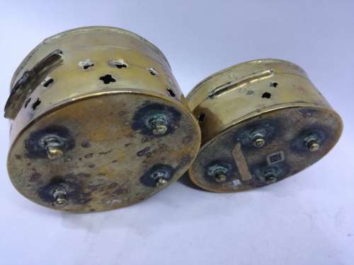 Brass cricket cage/boxes footed