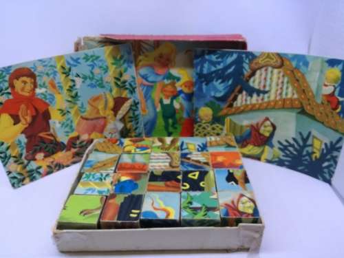Very Old 1930`s Picture Puzzle-Blocks!! one puzzle - different pictures