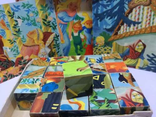 Very Old 1930`s Picture Puzzle-Blocks!! one puzzle - different pictures