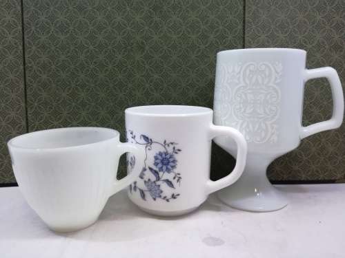 Vintage milk glass cups