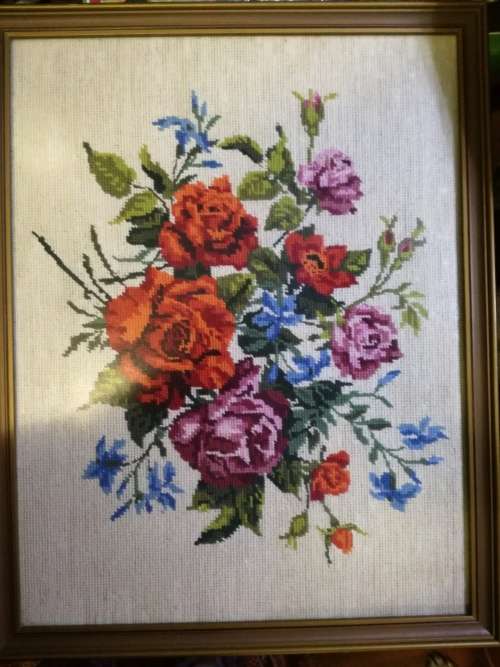 Tapestry flowers - 38x48cm Framed