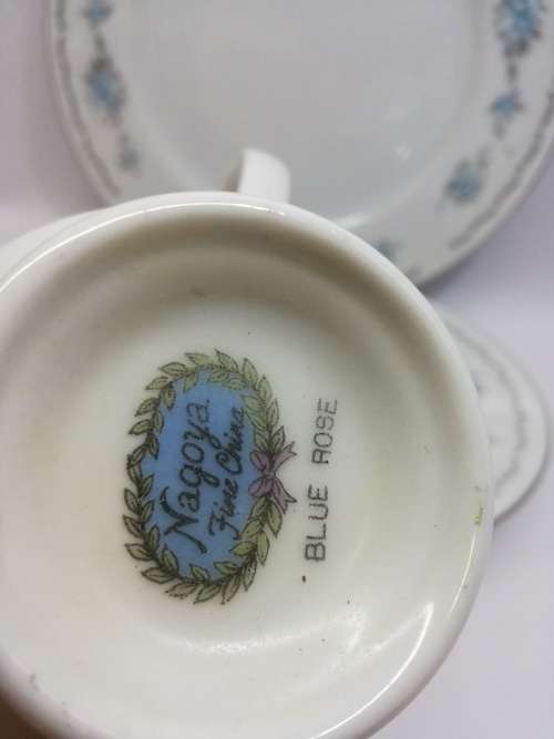 Nagoya fine china blue rose trio