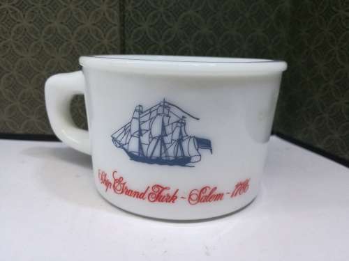 Vintage Old Spice Shaving Mug Milk Glass