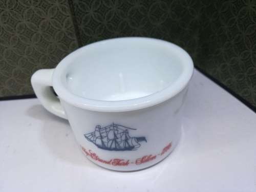 Vintage Old Spice Shaving Mug Milk Glass