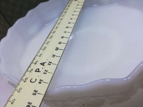 Stunning vintage milk glass footed bowl - one chip, see pics