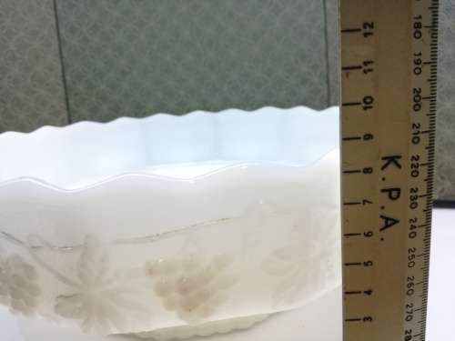 Stunning vintage milk glass footed bowl - one chip, see pics