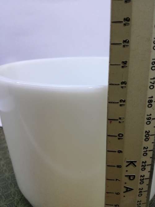 Milk glass mixing bowl