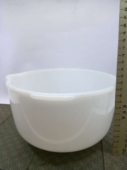 Milk glass mixing bowl