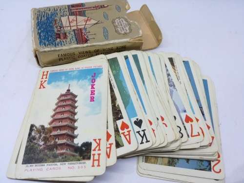 Vintage FAMOUS VIEWS OF HONG KONG playing cards