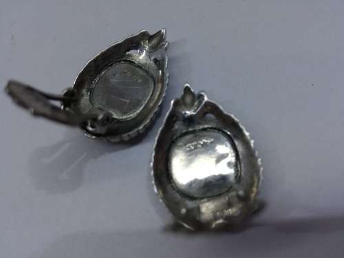 Lovely Silver 925, Marcasite and Black Onyx earrings