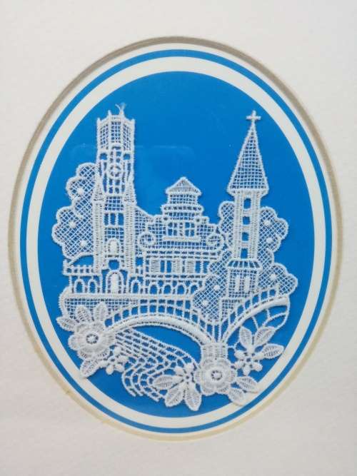 Framed handmade lace