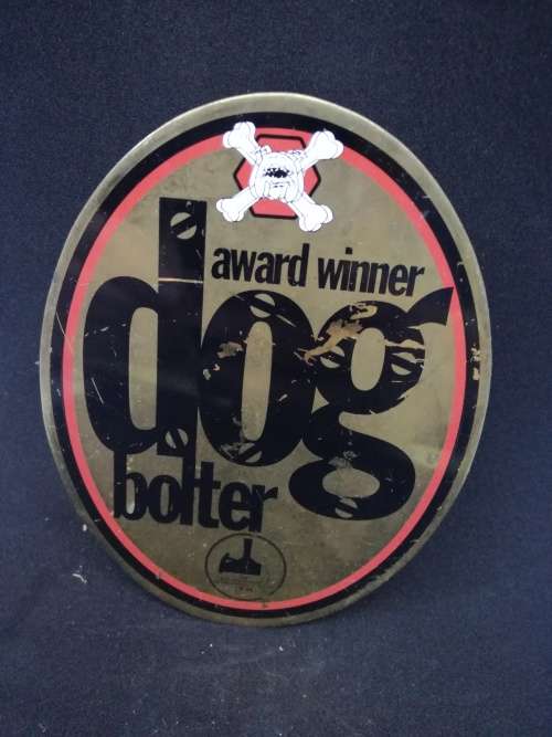 Vintage Award winning DOGbolter Tap Sign Knob Handle Topper