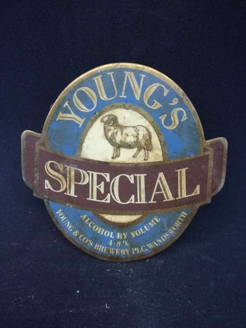 Vintage Young`s Special Beer Ale Tap Sign Knob Handle Topper