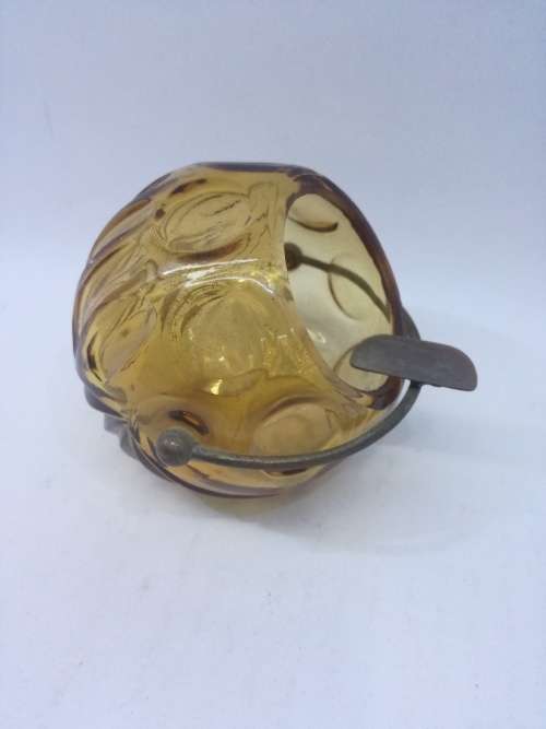 Amber glass ball ashtray