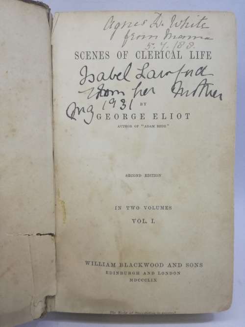 Antique Eliot`s scenes of a clerical life - 2nd edition