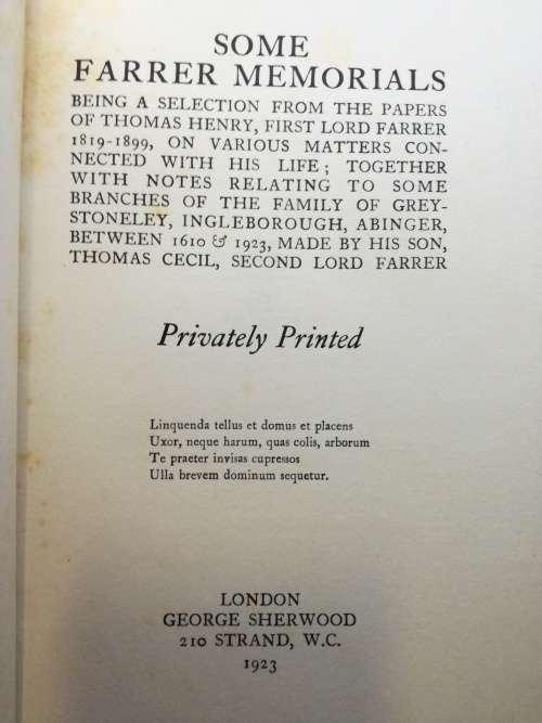 Some Farrer memorials: being a selection from the papers of Thomas Henry, first lord Farrer, 1819-18