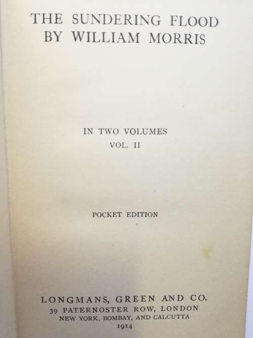 Rare - The Sundering Flood pocket edition. By: William Morris