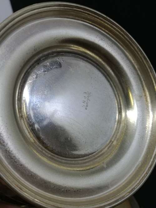 Vintage Jam holder with blue glass liner