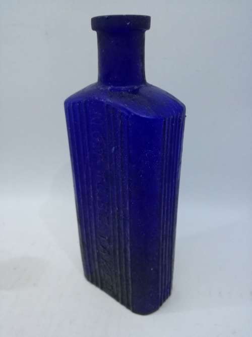 Beautiful antique cobalt blue poison bottle