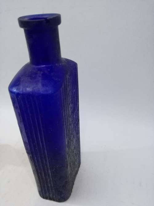 Beautiful antique cobalt blue poison bottle