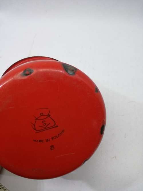 Vintage Red Polish  enamel mug