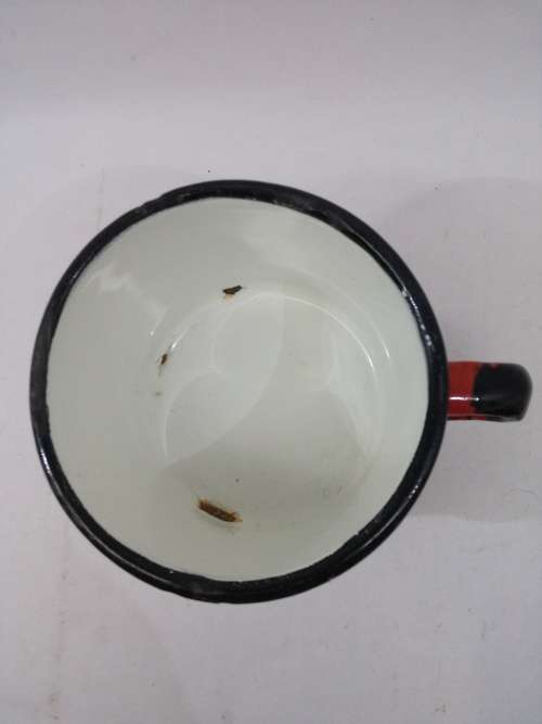 Vintage Red Polish  enamel mug