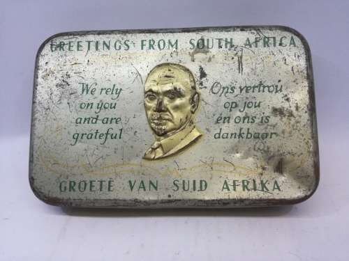 1940 greeting from SA Christmas tin