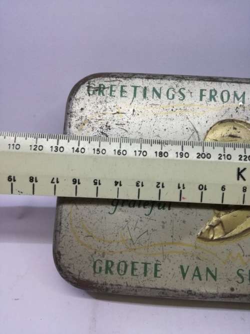 1940 greeting from SA Christmas tin