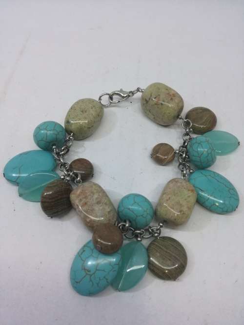 Stone and turquoise bracelet - heavy!