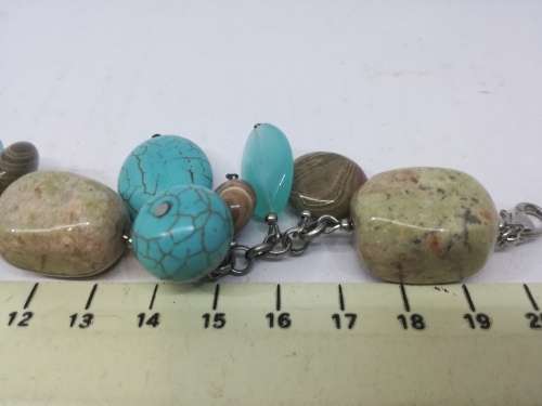 Stone and turquoise bracelet - heavy!