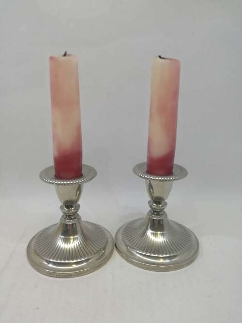 Silver plated candle holders