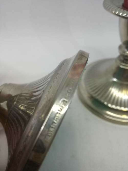 Silver plated candle holders
