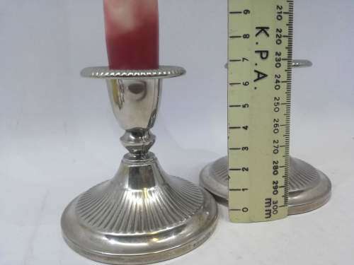 Silver plated candle holders