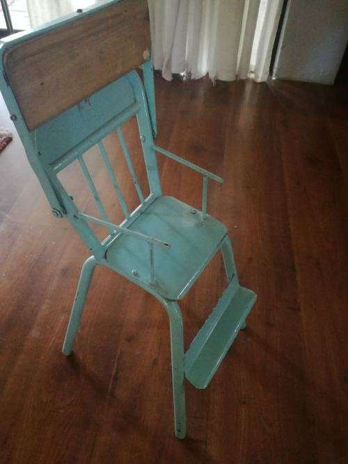 Vintage metal doll high chair